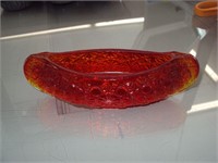 Amberina Glass Canoe - 6"