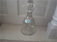 Crystal Bell Shaped Decanter with Good Stopper 13"
