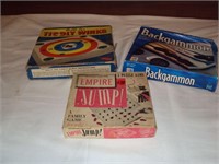 3 Vintage Games - Backgammon, Tiddly Winks +