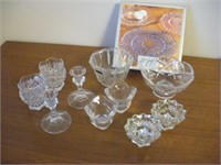 Gohram Plates and Crystal Candle Holders