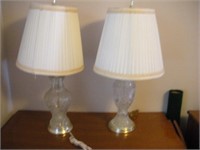 2 Crystal Lamps, 29 inches Tall