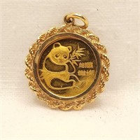 1982 Panda Gold Coin 5/8" Diam