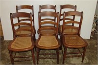 6 Slat Back Cain Bottom Chairs