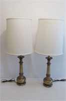 Pair of Brass Tone Table Lamps