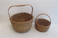 2 Oak Splint Baskets- 1 Marked Clem