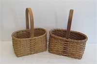 2 Oak Splint Baskets- K Clem Wine Baskets