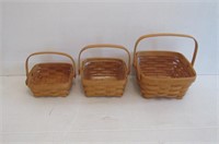 3 Longaberger Gathering Baskets 1998 Nesting