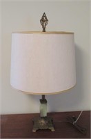 Brass & Slag Glass Lamp