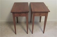 Pair Walnut Clores End Tables w/Drawer