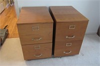 Pair of Oak 2 Drawer File Cabinets