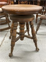 Oak claw and ball piano stool