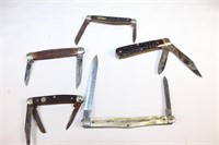 Lot of 5 Vintage Folding Knives Case XX, Boker et.