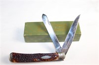 Vtg Kabar 1030 Trapper 2 Blade Pocket Knife w/box