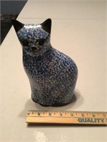 Ceramic blue speckled cat