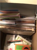 Box of waiting to be written greeting cards