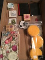 a variety of scrap booking supplies