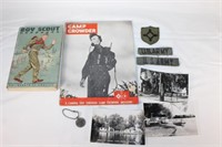 Camp Crowder Maga, Boyscout Book, Military Patches