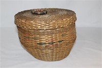 Passamaquoddy Basket with Lid Multi-color