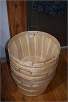 6 Wooden Bushel Baskets