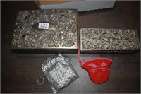Silverplated Jewelry Boxes & Vintage Purses