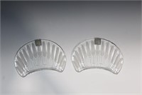 Pair Lalique Jaffa Plates, Crescent Shape