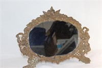 Antique Cherub Metal Dressor Top Mirror