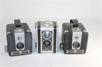 Lot of 3 Vintage Kodak Cameras - Hawkeye