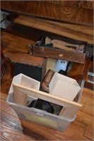 Wood Item Lot ~ Boxes, Trays & Cast Iron Iron