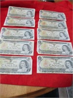 10 - $1 bills - 1973