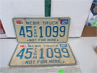 1996 Nebraska Truck Lixense Plates 45-1099