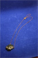 Vintage Jade 4 Leaf Clover Necklace
