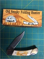 Old smoky folding Hunter knife