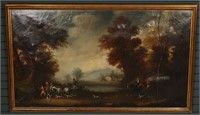 Late 19th/ Turn of the Century Hunt Scene Painting