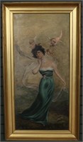 Saloon Style Figural Painting