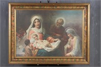 Hans Zatzka Holy Family Chromolithograph