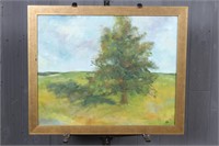 Arboreal Landscape Painting Signed NJW