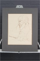 Portrait Drawing Man Reading Tolkien Book
