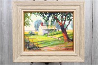 Early 20th C Signed Country Lane Scene