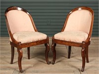 Pair of Edwardian Rosewood & Satinwood Chairs