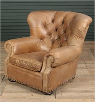 Labeled Restoration Hardware Leather Club Chair