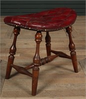 Labeled Frederick Duckloe & Brothers Leather Stool