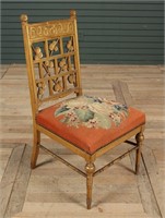 Late 19th C. American Victorian Carved Side Chair