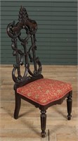 Late 19th C. Black Forest Style Oak Side Chair