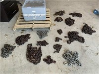 Lot Of Assorted Truck Chains W/ Storage Box