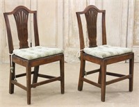Pair Antique English Wheatsheaf Side Chairs