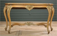 Louis XV Style Bleached & Giltwood Carved Console