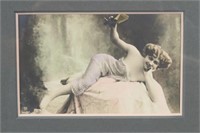Vintage French Hand Tinted Photo Postcard