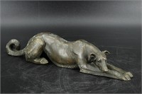 Louis Albert Carvin Bronze Greyhound Sculpture