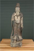Chinese Carved and Painted Wood Quan Yin