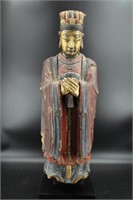 Chinese Figural Carved Wood Temple Figure
